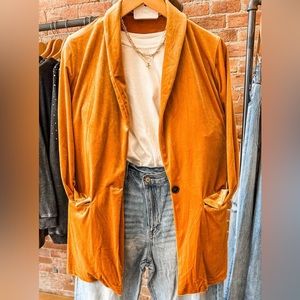 Mustard velvet cardigan size large. Runs true to size